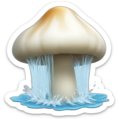 White water spurting from mushroom top sticker