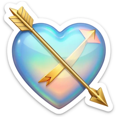 Opal heart with arrow through it  sticker