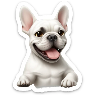 White French Bulldog gives a thumbs up  sticker