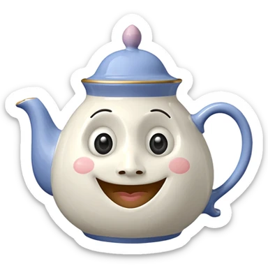 A character from the fairy tale Beauty and the Beast: Mrs. Potts, the lady who was turned into a teapot and retains the teapot's original form. sticker
