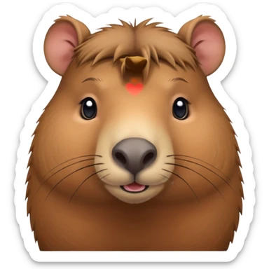 Capibara tierno enamorado sticker