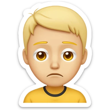 dejected and disappointed expressive face simple emoji style sticker
