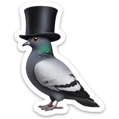 Pigeon in top hat sticker