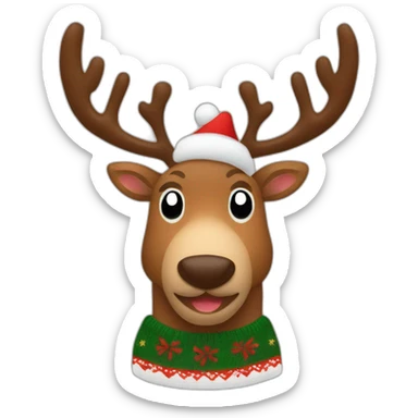 reindeer in a Christmas sweater sticker