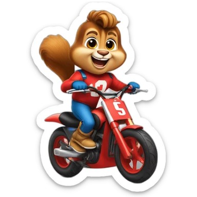 Alvin et les Chipmunks sur une moto cross sticker