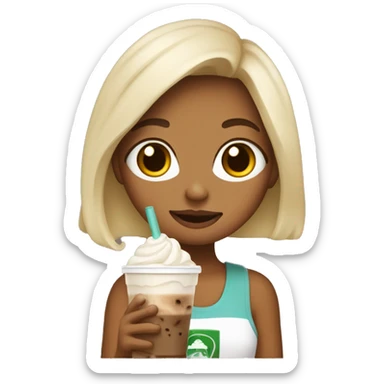 girl with boba frappe sticker