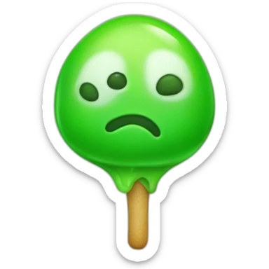 Green gumdrop with face  sticker