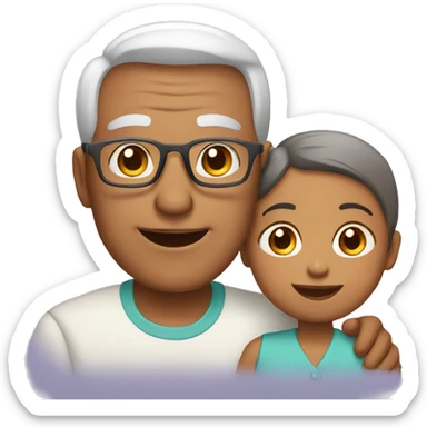 grandparents and grandchild sticker