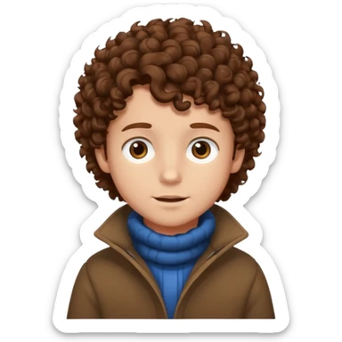 Boy with Brown Curly Hair – Brown curls, young face wearing winter clothes




 sticker