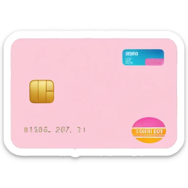 pastel pink credit card sticker