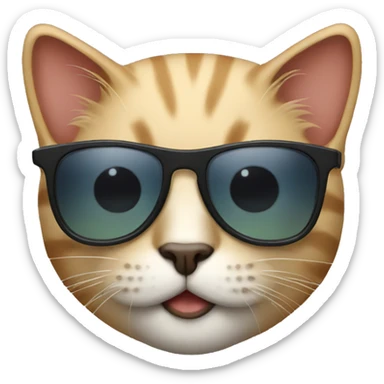 Cat with sunglasses sticker