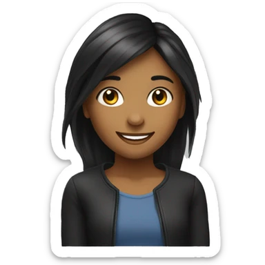 Une fille claire et noire fesant un signe en souriant sticker