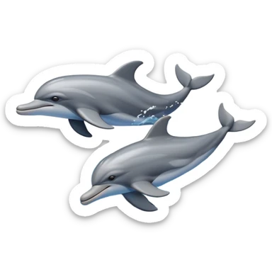 Dolphins jumping at night  sticker
