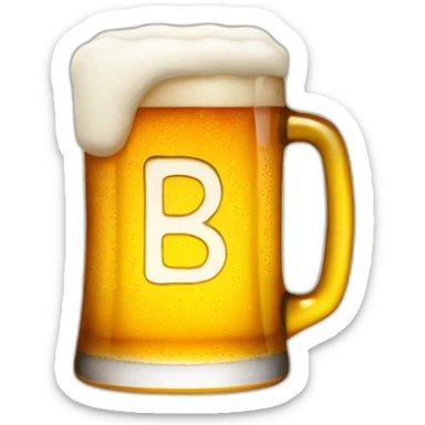 A beer in shape of letter B sticker