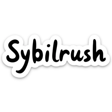 The text "SYBILRUSH" written clearly sticker