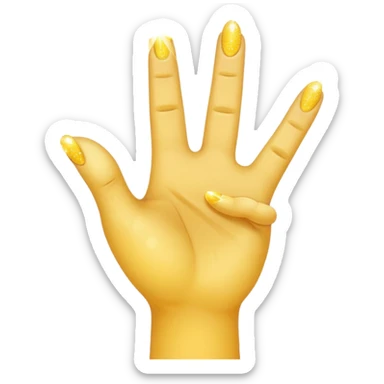 raised hand with sparkles, classic apple emoji style, expressing an opinion or idea sticker