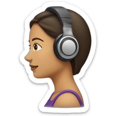 Female latina headphones user sticker