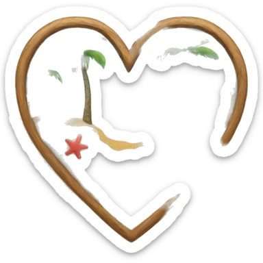 Heart with a beach inside sticker