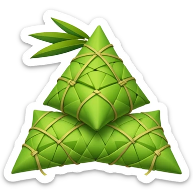 Ketupat rice green Triangle sticker