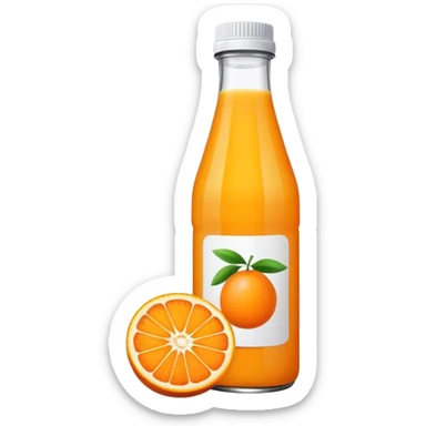 Orange juice bottle sticker