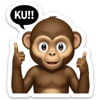 black monkey holding the middlefinge with a speech bubble saying "komm apex du penis" sticker