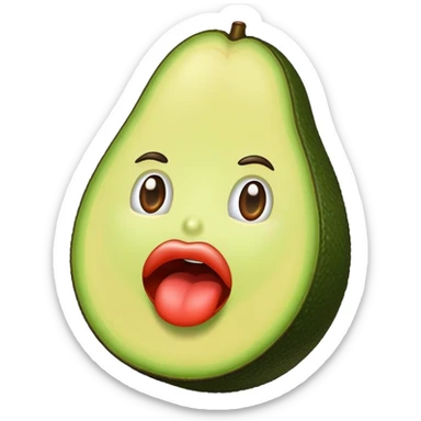 aguacate con labios grandes sticker