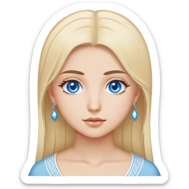 Turkish beautiful finish Konya girl blue eyes and blonde hair sticker