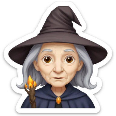 black old witch sticker