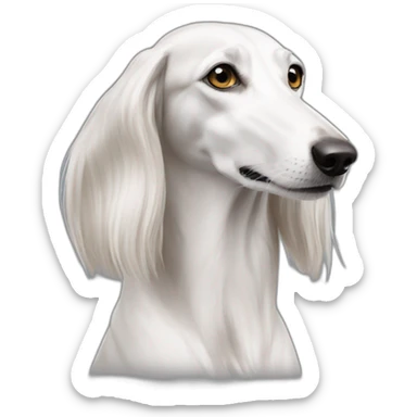 sprint white Saluki sticker