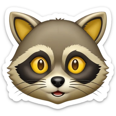 I want an emoji like standard yellow emojis, just so that there are raccoon faces and with cat faces.  sticker