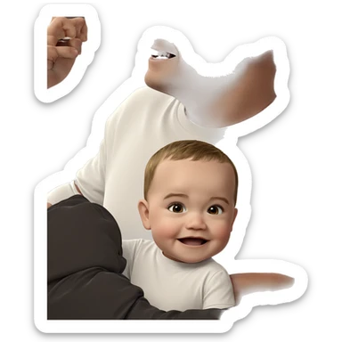 happy boys in white shirts sticker