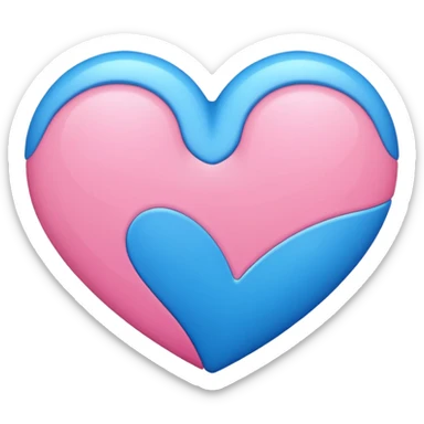 Blue and Pink mixed heart sticker