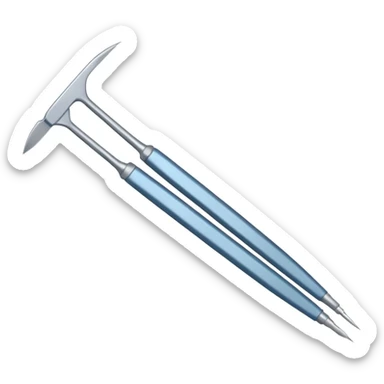 A blue-greyish metallic surgery scalpel  sticker