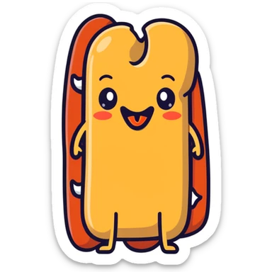 Hotdog sticking out tongue sticker