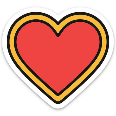 heart icon with color outline sticker