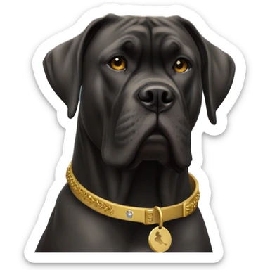 Cane Corso with gold dog collar and zaza  sticker
