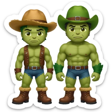 Hulk and Puss in Boots together sticker