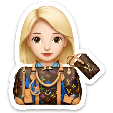 girl with louis vuitton bag  sticker