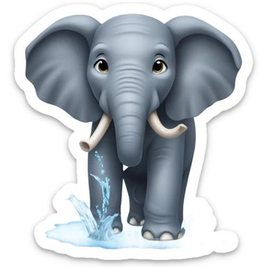 elephant slurping sticker