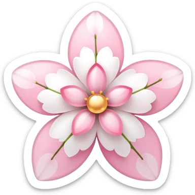 Cute Pastel pink and white Cherry Blossom Sakura Star sticker