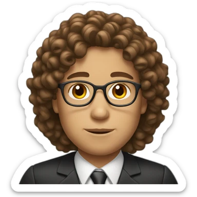 lawyer with curly brown hair sticker