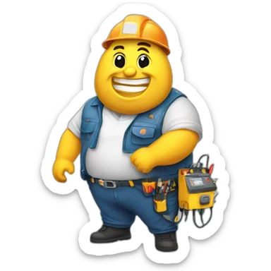 Fat funny Electrician sticker