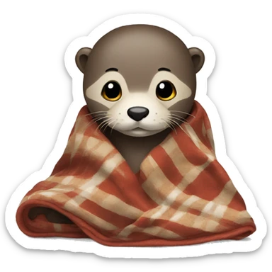 Otter with a blanket  sticker