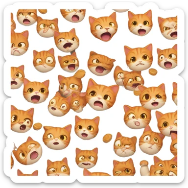 orange cat shocked sticker