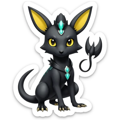 Shiny Dark Edgy Gothic Gloomy Futuristic Salandit-Umbreon-Shaymin-Anubis-Hybrid (Full body) sticker