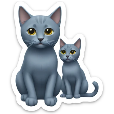 Two Russian Blue cats in snow sticker
