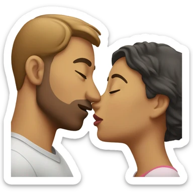 a couple kissing  sticker