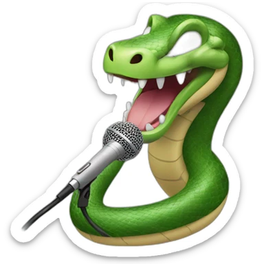 the snake sings into the microphone sticker