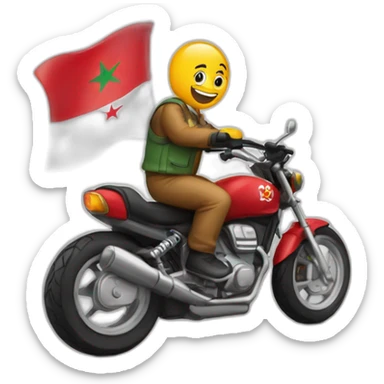 quelqu'un sur une moto avec le drapeau du Maroc derrière sticker