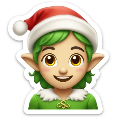 Cute little Christmas elf smiling and blushing  sticker